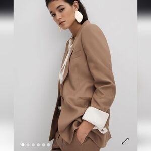 New Wren Single Breasted Suit Blazer in Mink Neutral | Size 10 US